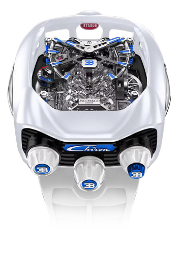 Bugatti Chiron Inspired Tourbillon Baguette Watch (WHITE) | ساعة توربيون فاخرة مستوحاة من بوغاتي شيرون بأسلوب حصري
