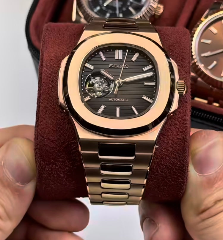 4 Men’s Luxury Rose Gold Watch Set | طقم ساعات رجالي روز گولد فاخر
