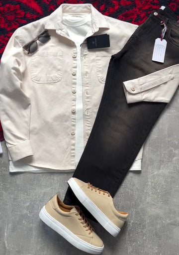 Modern Essential Outfit: Shirt, Pants, Sneakers & Watch الإطلالة العصرية الأساسية: قميص، بنطال، أحذية رياضية وساعة إصدار السكيني والأسود (Skin & Black Edition)