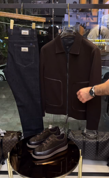 Perfect Combo: Shirt, Pant & Sneakers"التركيبة المثالية: قميص، بنطال وأحذية رياضية!" –  Dark Brown .