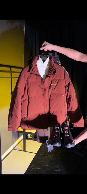 Perfect Combo: Jacket, Pants & Sneakers "التركيبة المثالية: قميص، بنطال وأحذية رياضية!" – reddish-brown color