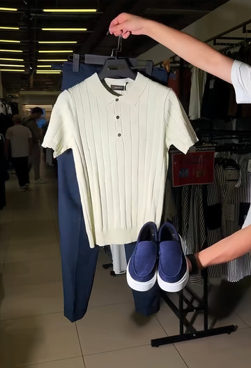 Perfect Combo: T Shirt, Pants & Sneakers& Watch "التركيبة المثالية: قميص، بنطال وأحذية رياضية!" – White & Blue Combo