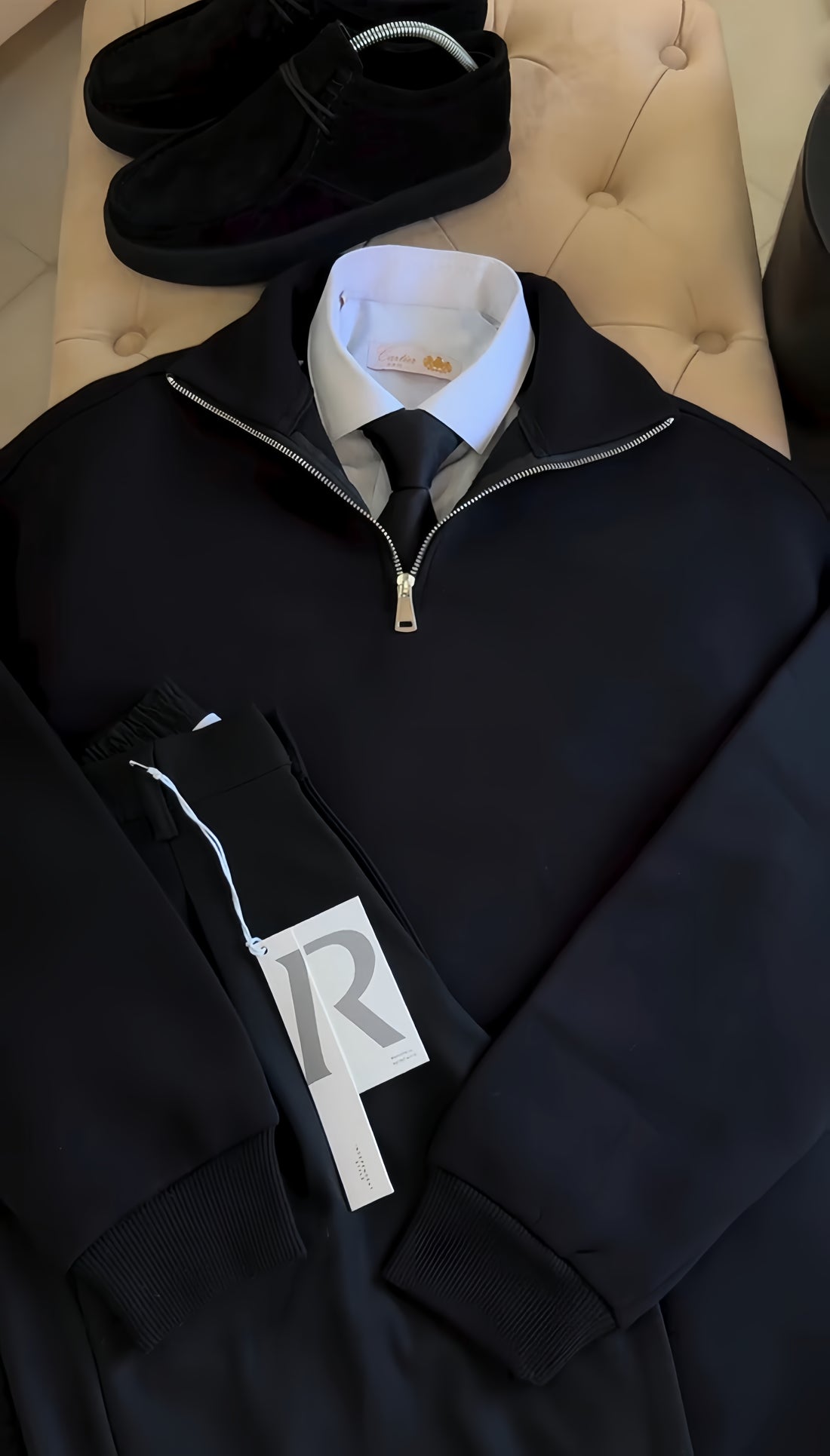 Perfect Combo: Shirt, Pant & Sneakers"التركيبة المثالية: قميص، بنطال وأحذية رياضية!" - Black Color.